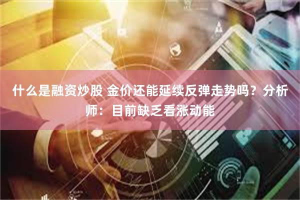 什么是融资炒股 金价还能延续反弹走势吗？分析师：目前缺乏看涨动能